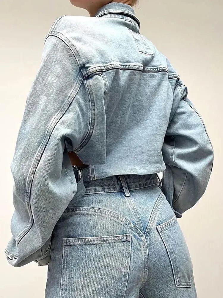 Glasgow Cropped Denim Jacket - tntwear1