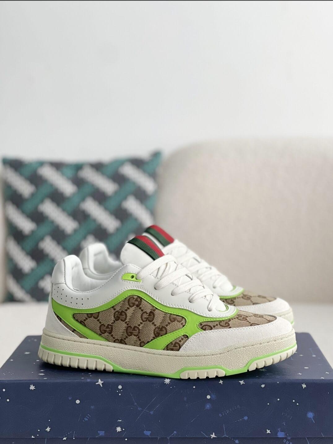 GG Re-Web Sneaker Beige Green - tntwear1