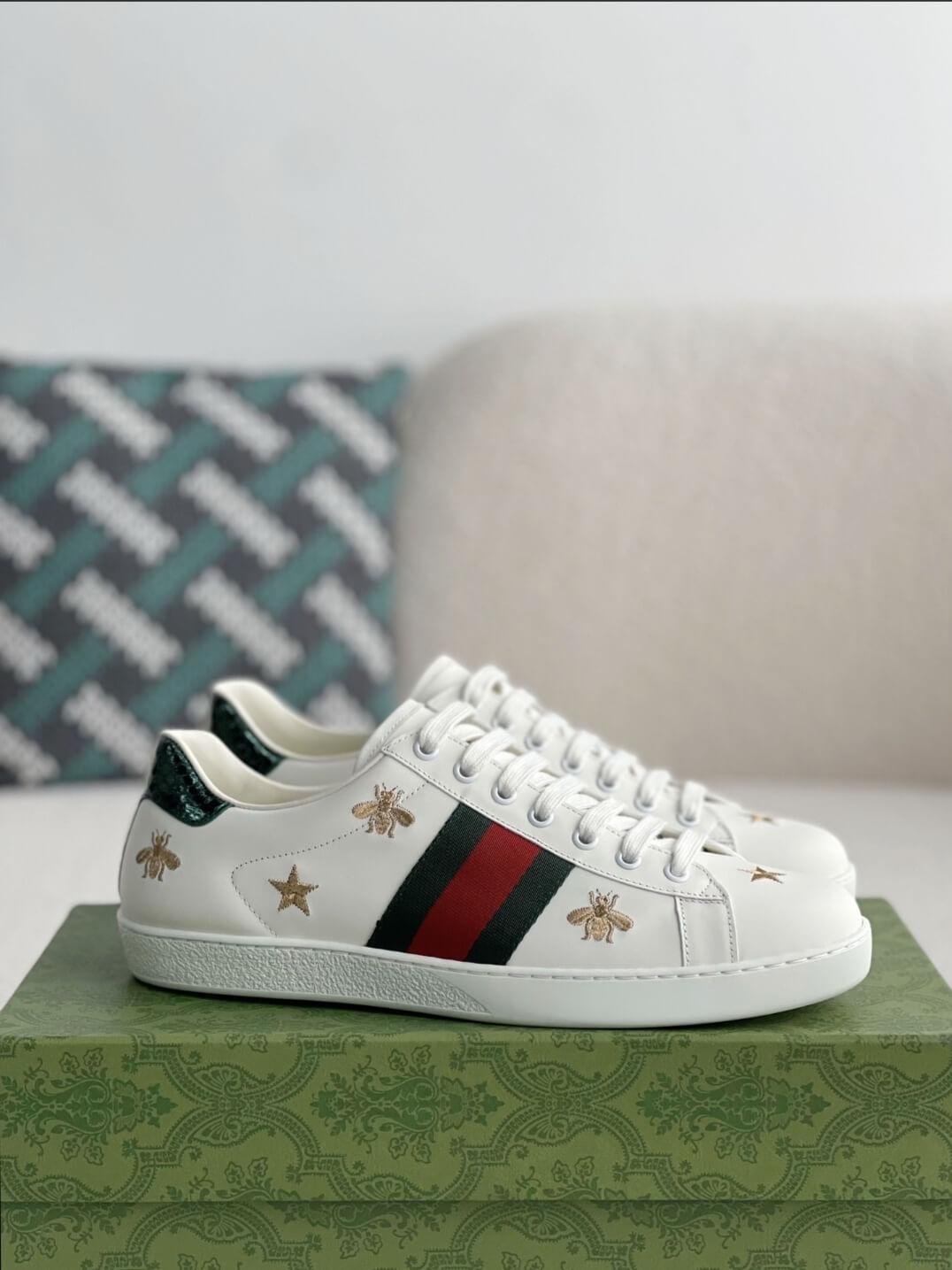 GG Star Bee Ace White Sneaker - tntwear1