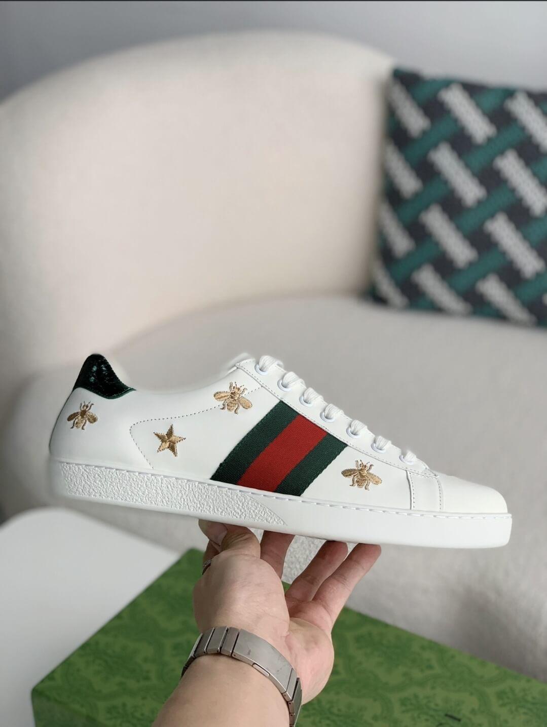 GG Star Bee Ace White Sneaker - tntwear1