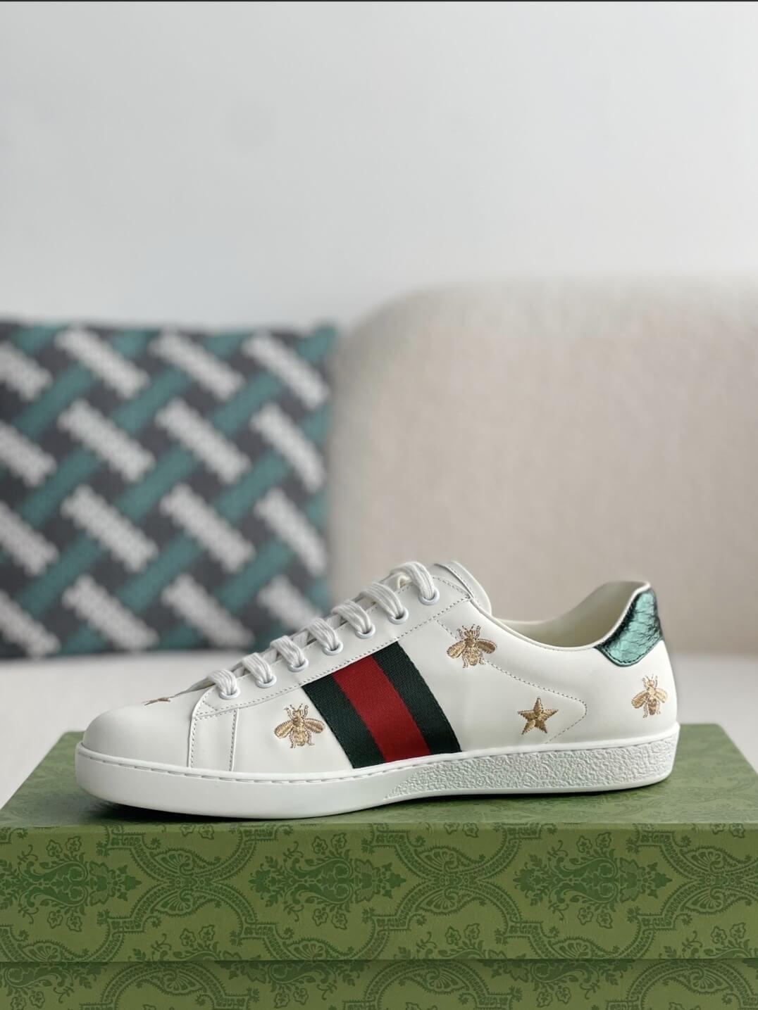 GG Star Bee Ace White Sneaker - tntwear1