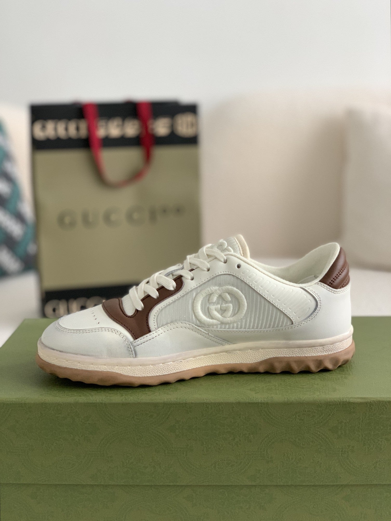 Gucci Mac80 White/Brown Leather Sneakers