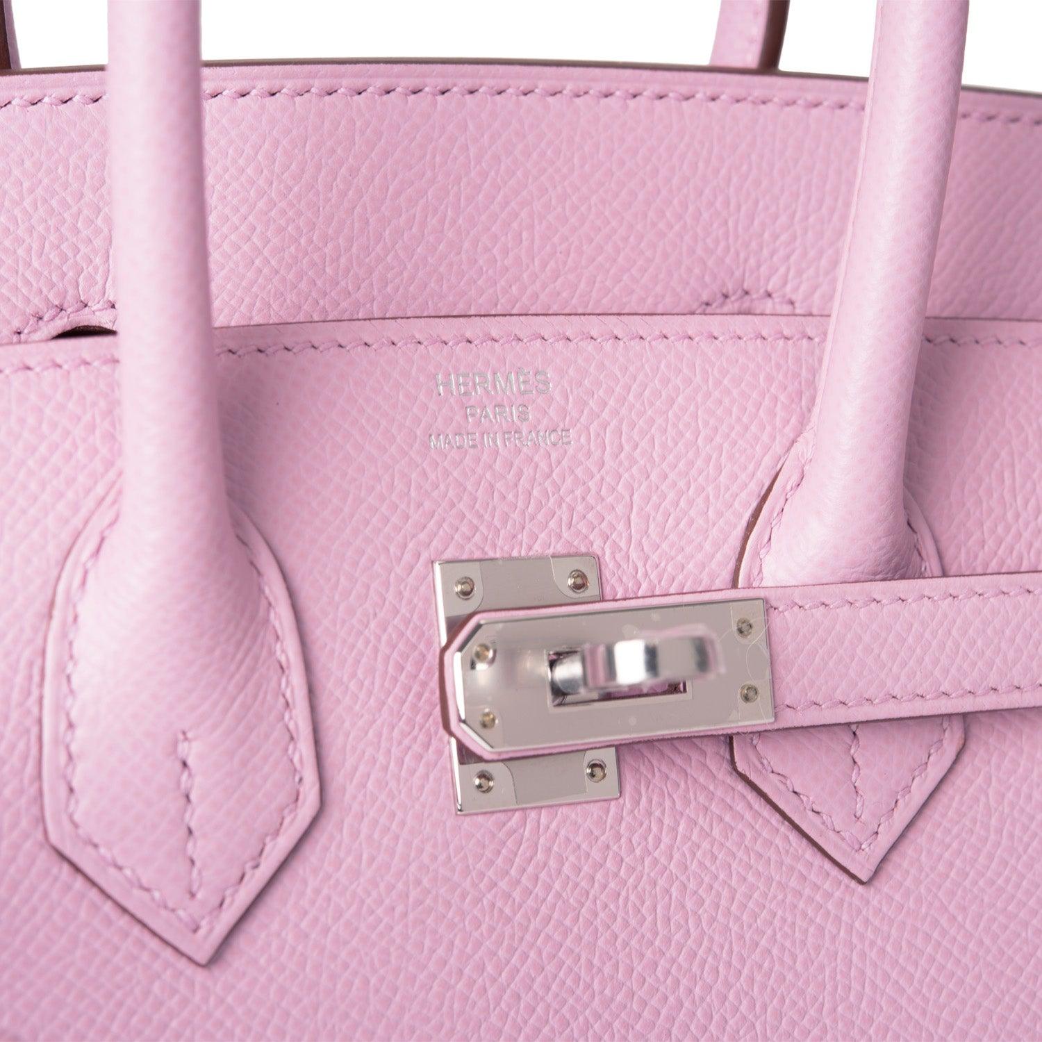 Birkin Sellier 25 Mauve Sylvestre Epsom Palladium Hardware - tntwear1