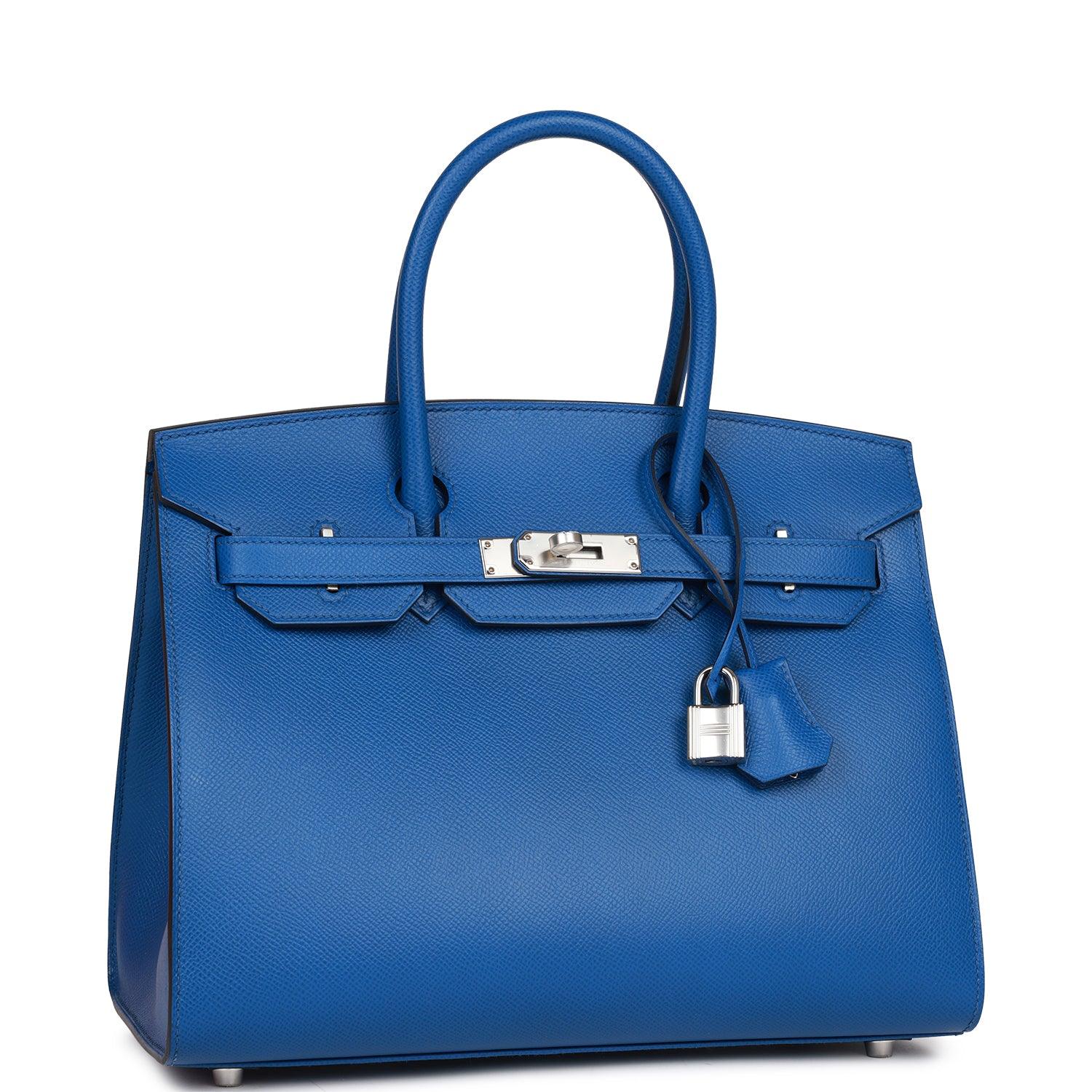 Birkin Sellier 30 Bleu France Epsom Palladium Hardware - tntwear1