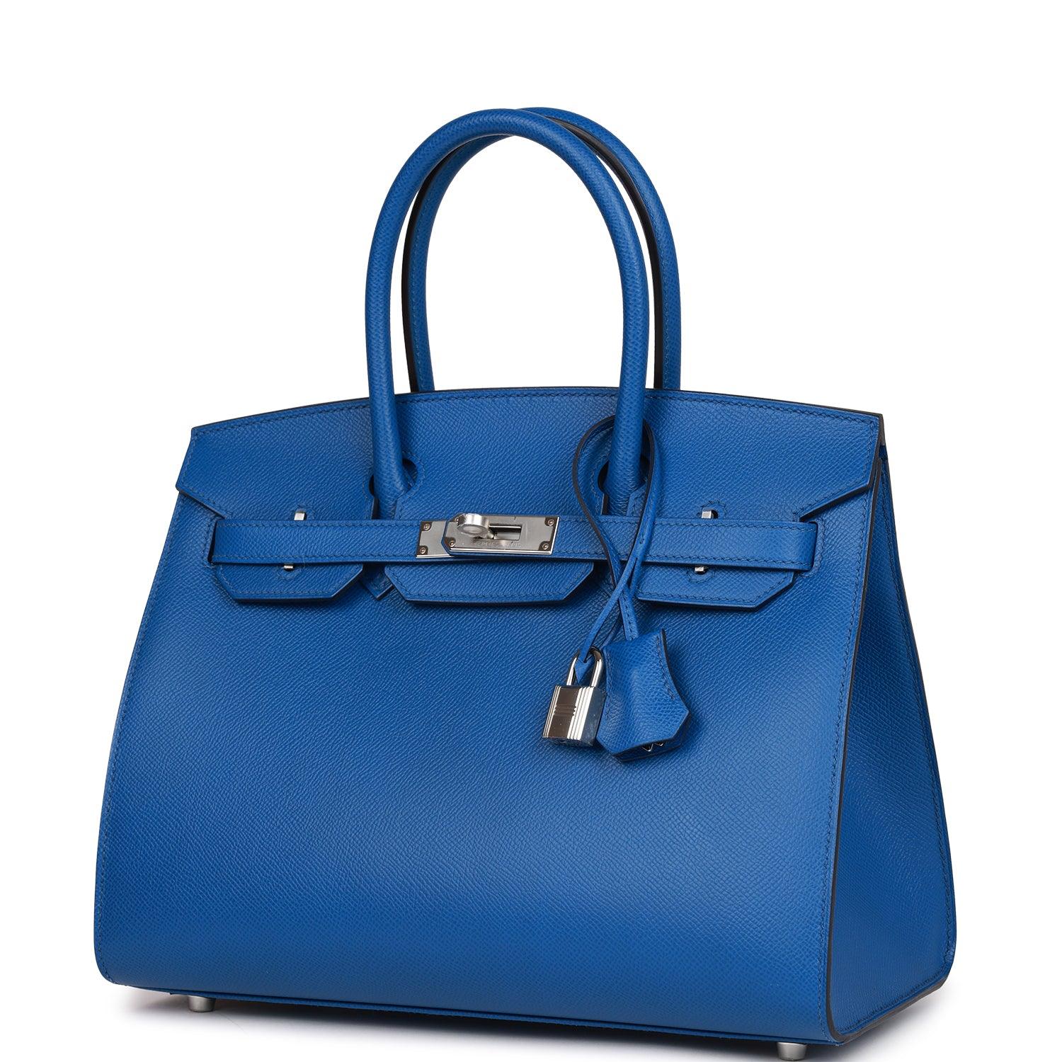 Birkin Sellier 30 Bleu France Epsom Palladium Hardware - tntwear1