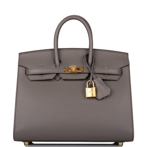 Birkin Sellier 25 Etain Epsom Gold Hardware - tntwear1