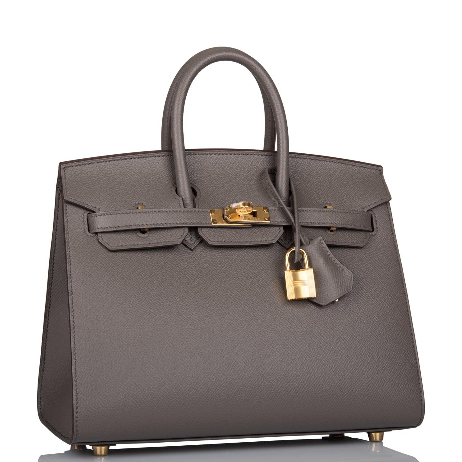 Birkin Sellier 25 Etain Epsom Gold Hardware - tntwear1