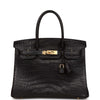 Birkin 30 Black Matte Alligator Gold Hardware - tntwear1