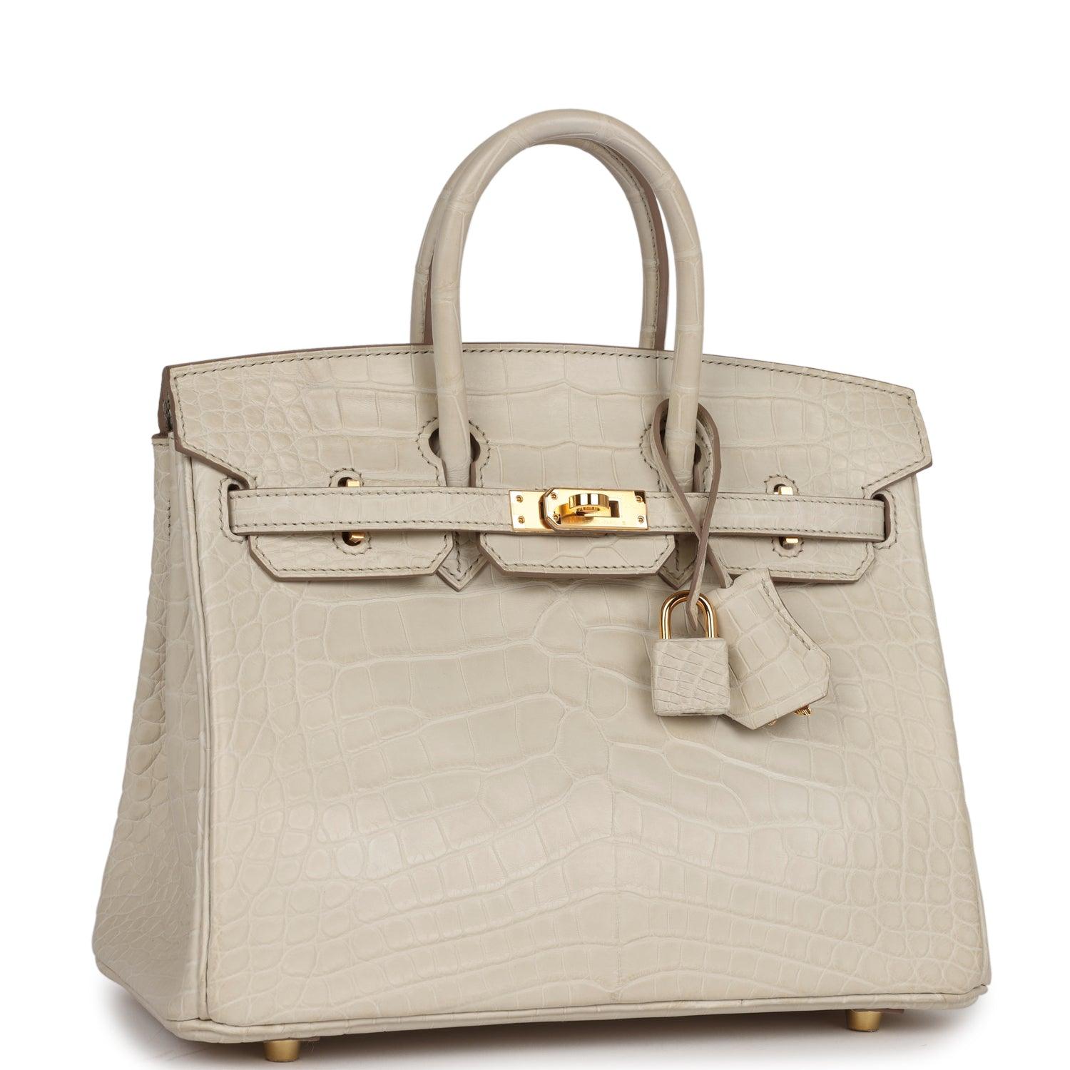 HRMS Birkin 25 Beton Matte Alligator Gold Hardware - tntwear1