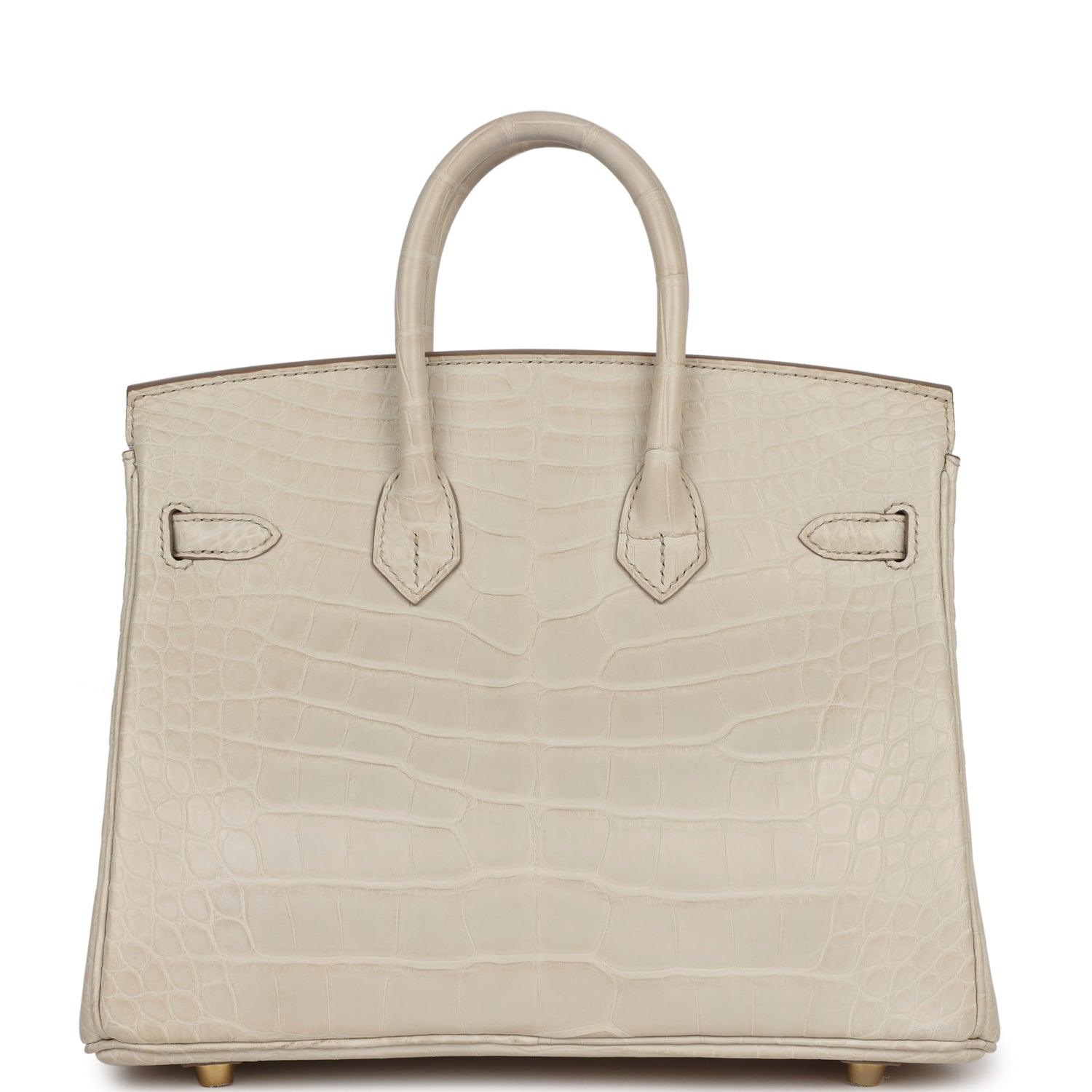 HRMS Birkin 25 Beton Matte Alligator Gold Hardware - tntwear1