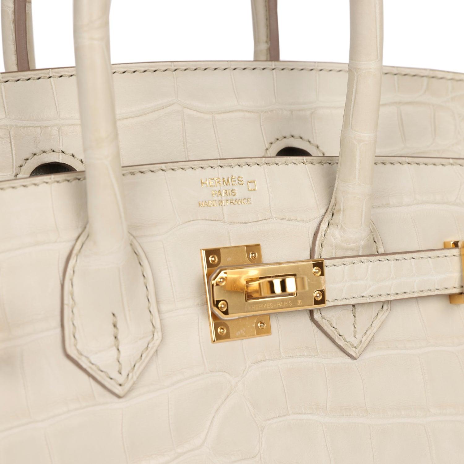 HRMS Birkin 25 Beton Matte Alligator Gold Hardware - tntwear1