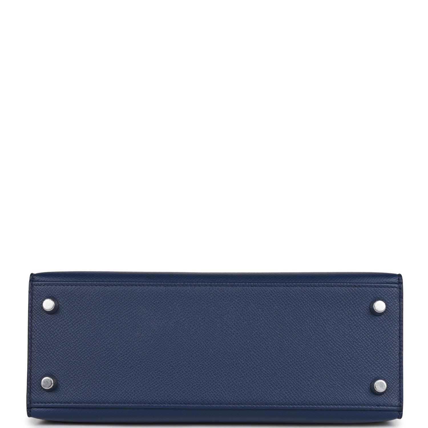 Kelly Sellier 25 Bleu Saphir Epsom Palladium Hardware - tntwear1