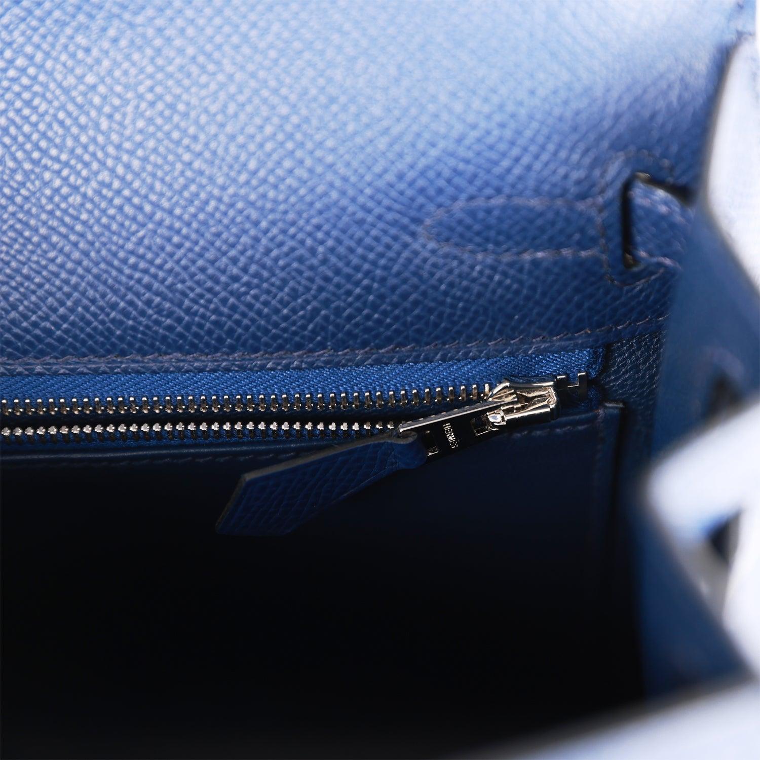 Kelly Sellier 25 Bleu Saphir Epsom Palladium Hardware - tntwear1