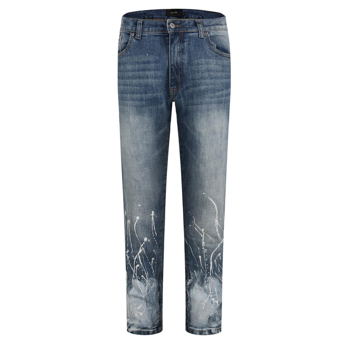 Washed Blue Denim Bleached - tntwear1