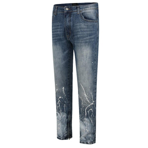 Washed Blue Denim Bleached - tntwear1