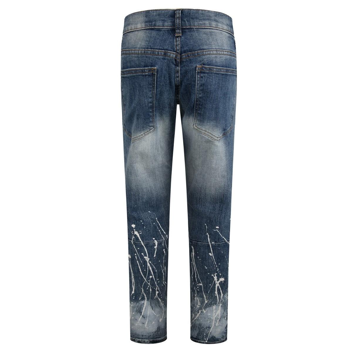 Washed Blue Denim Bleached - tntwear1