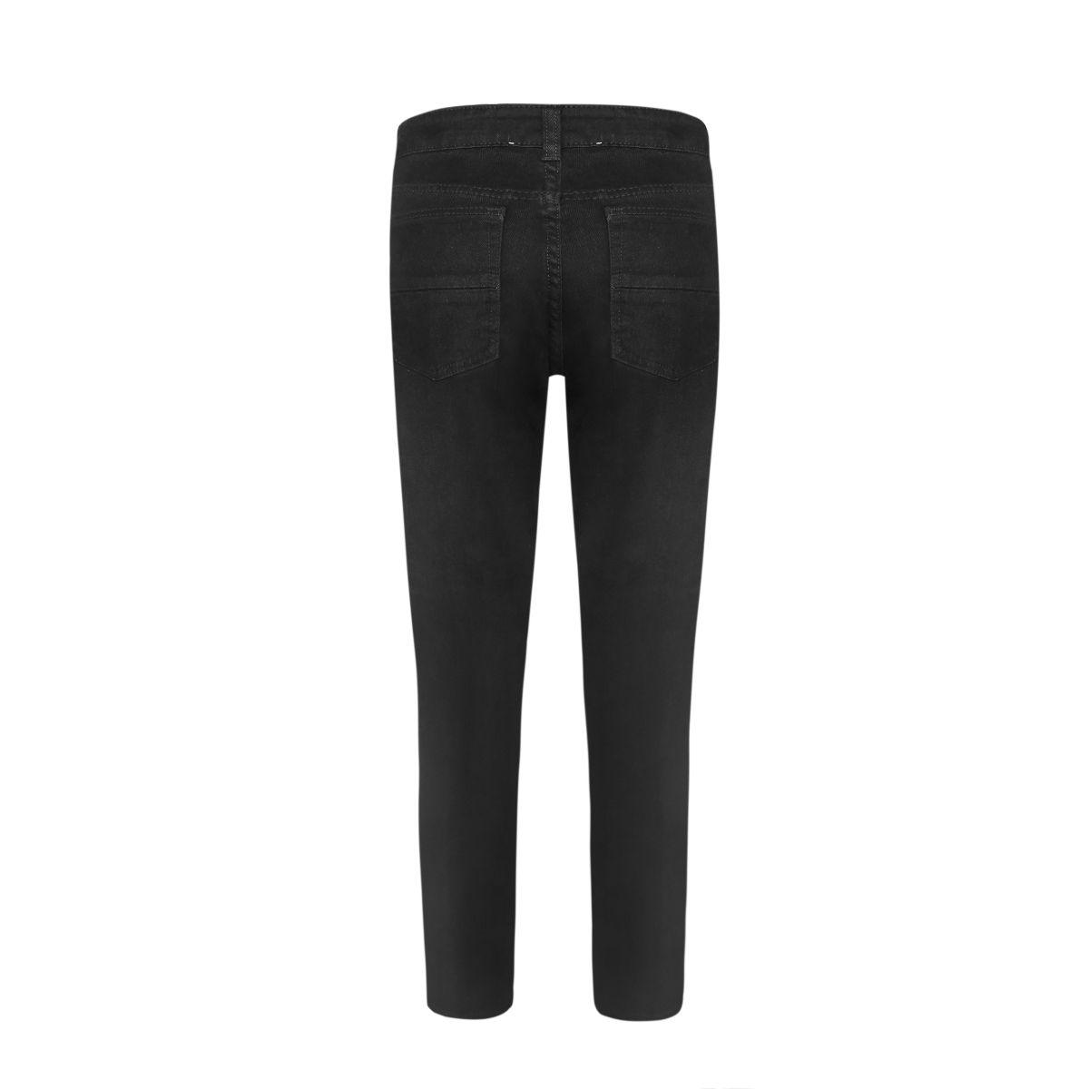 Checkered Patch Denim - Black - tntwear1