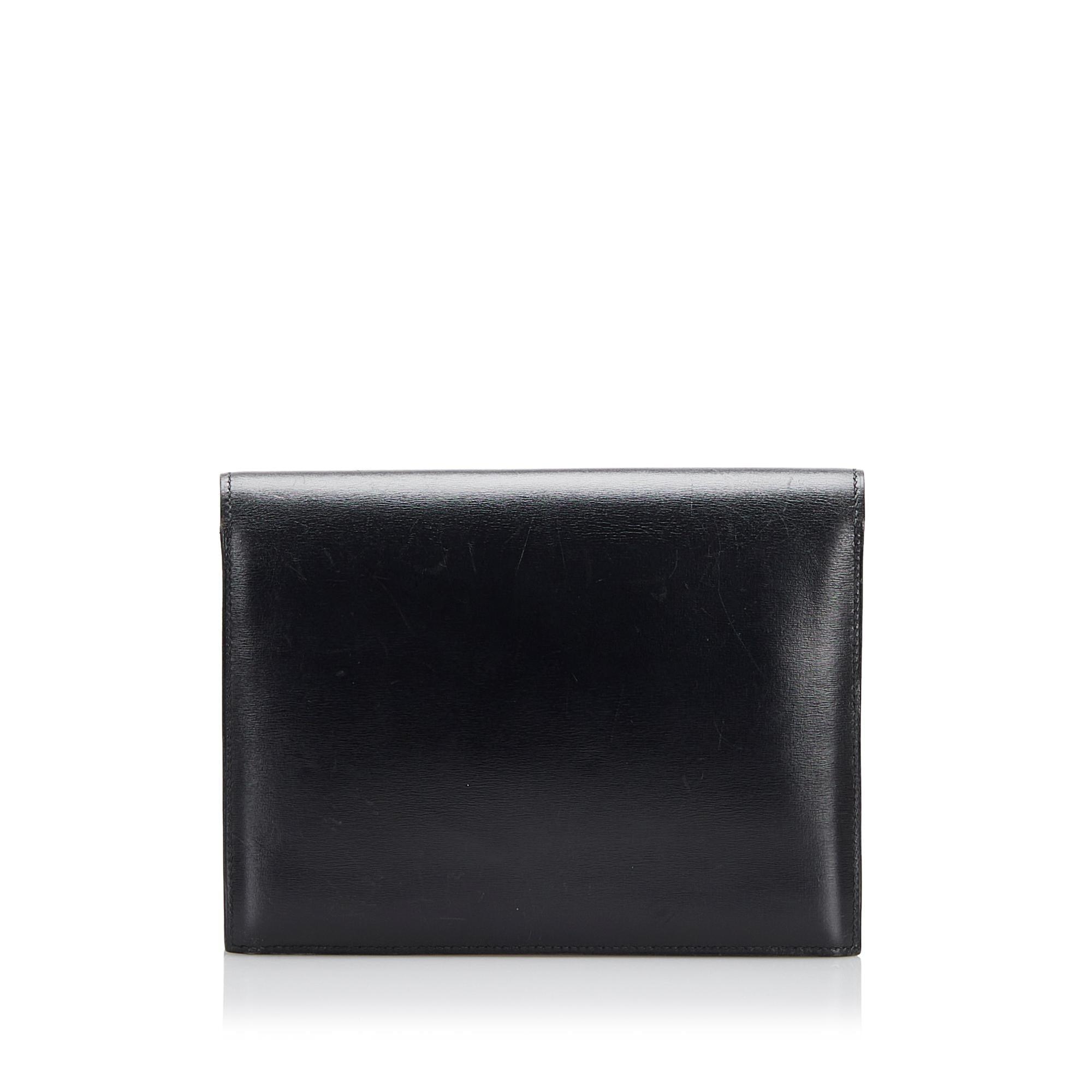 HMS Box Calf Leather Clutch Bag - tntwear1