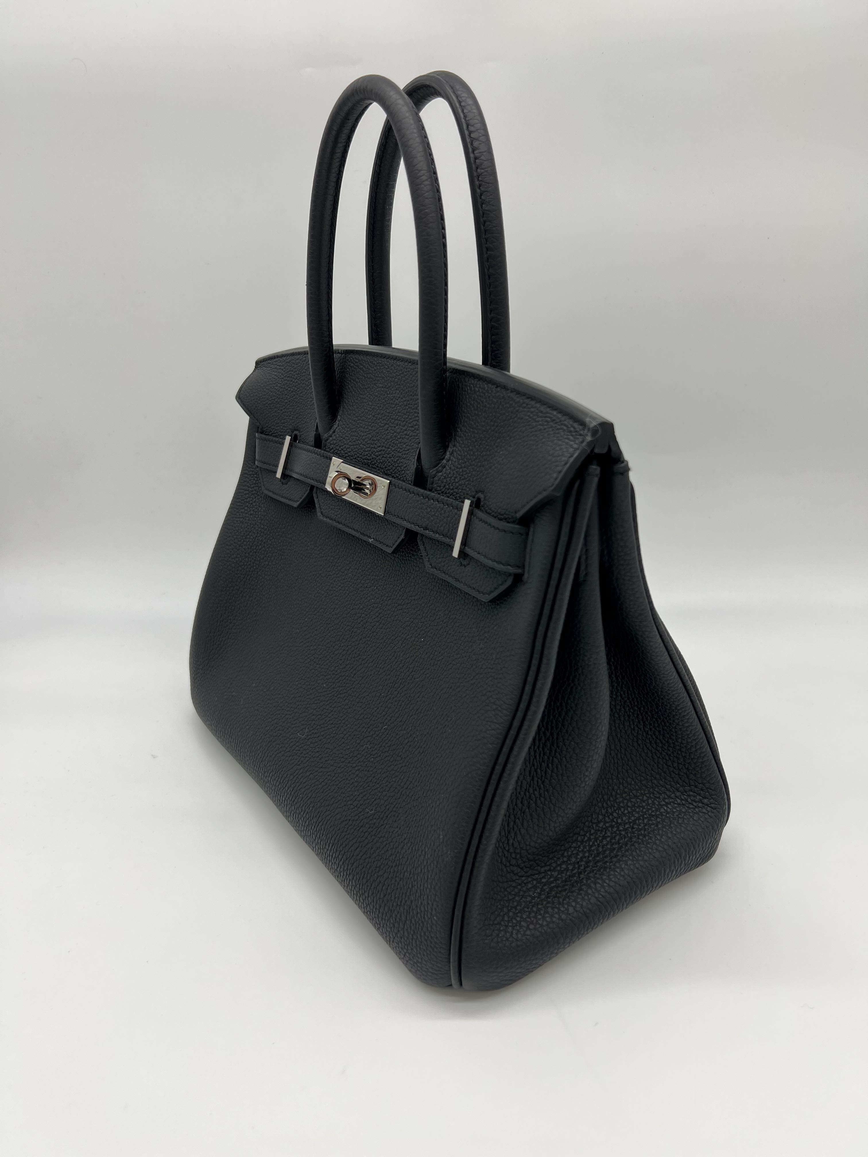 HRMS Birkin 30 Noir Togo Palladium Hardware - tntwear1