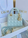 Small Lady CD Bag Light Blue Cannage Lambskin