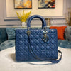 Large Lady CD Bag Blue Cannage Lambskin