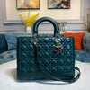 Large Lady CD Bag Dark Green Cannage Lambskin