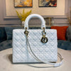 Large Lady CD Bag White Cannage Lambskin