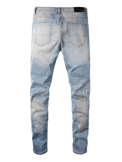 Denim Patch Rhinestone Jeans
