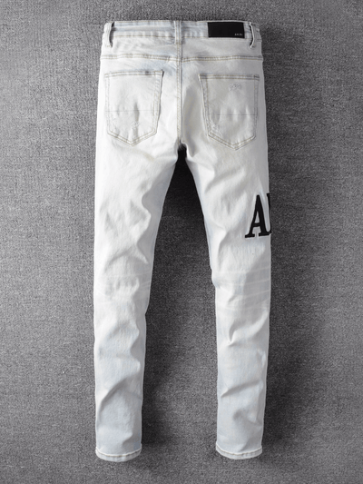 White Writing Classic Jeans
