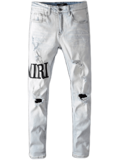 White Writing Classic Jeans