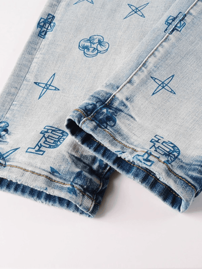 Light Color Writing Jeans