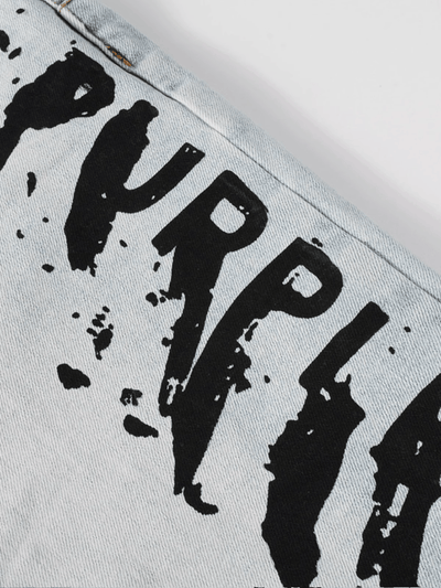 Light Washed Writing Jeans