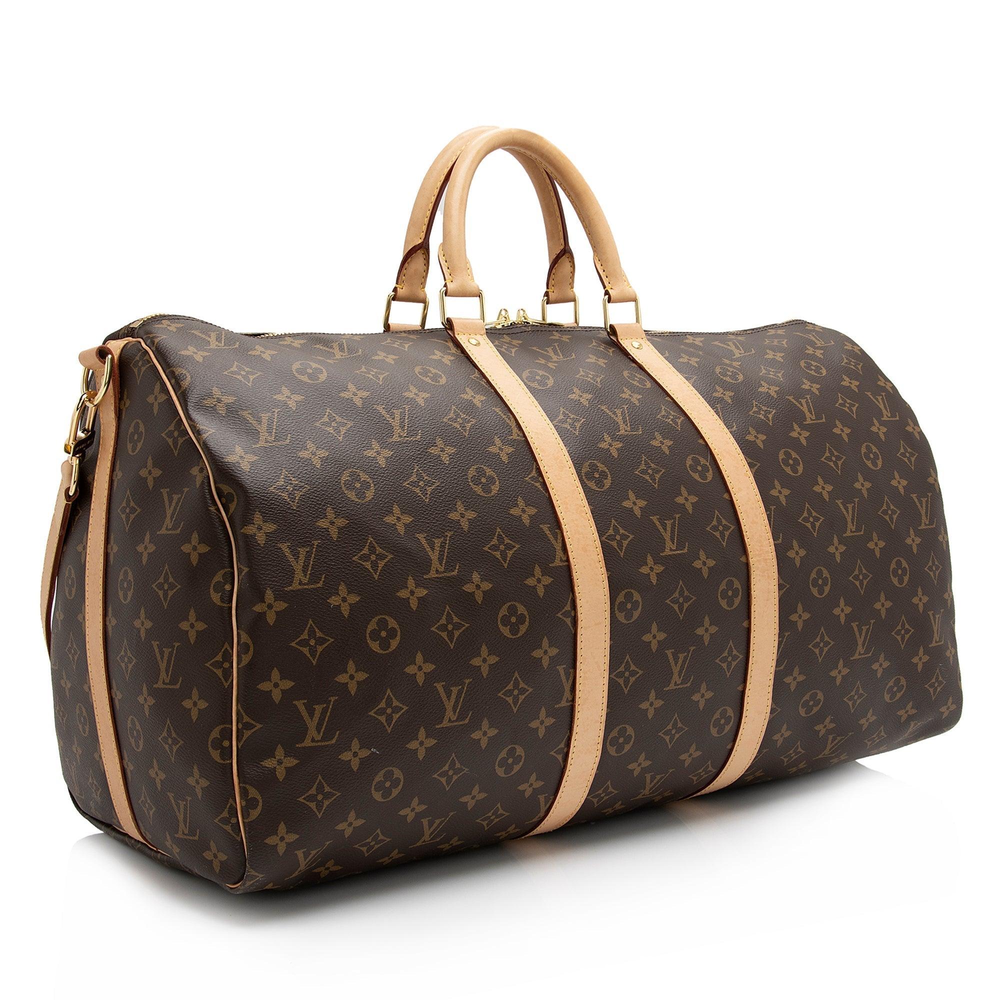 Louis Vuitton Vintage Monogram Canvas Keepall Bandouliere 50 Duffle Bag - tntwear1