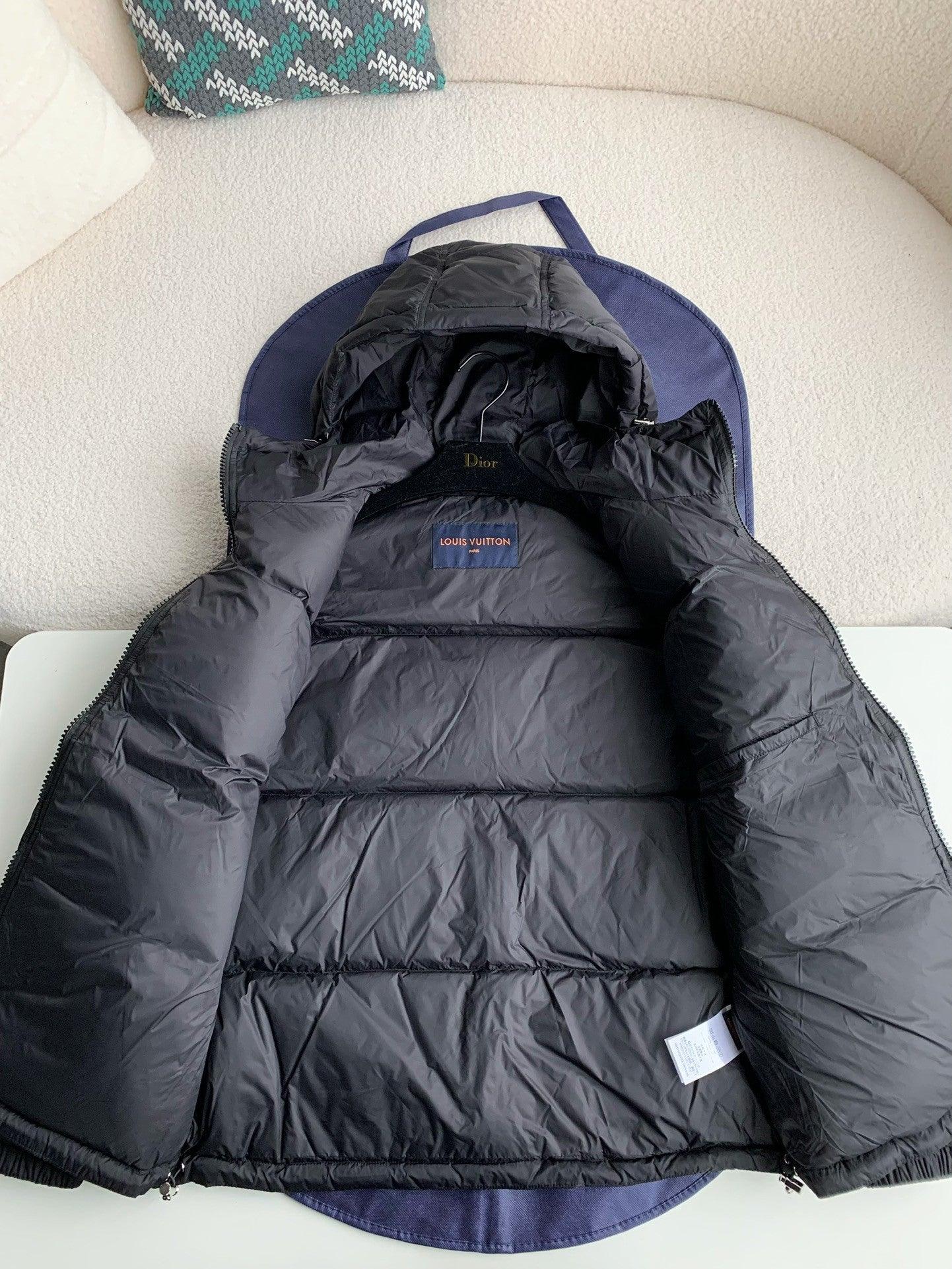 LV Monogram Black Puffer Jacket - tntwear1