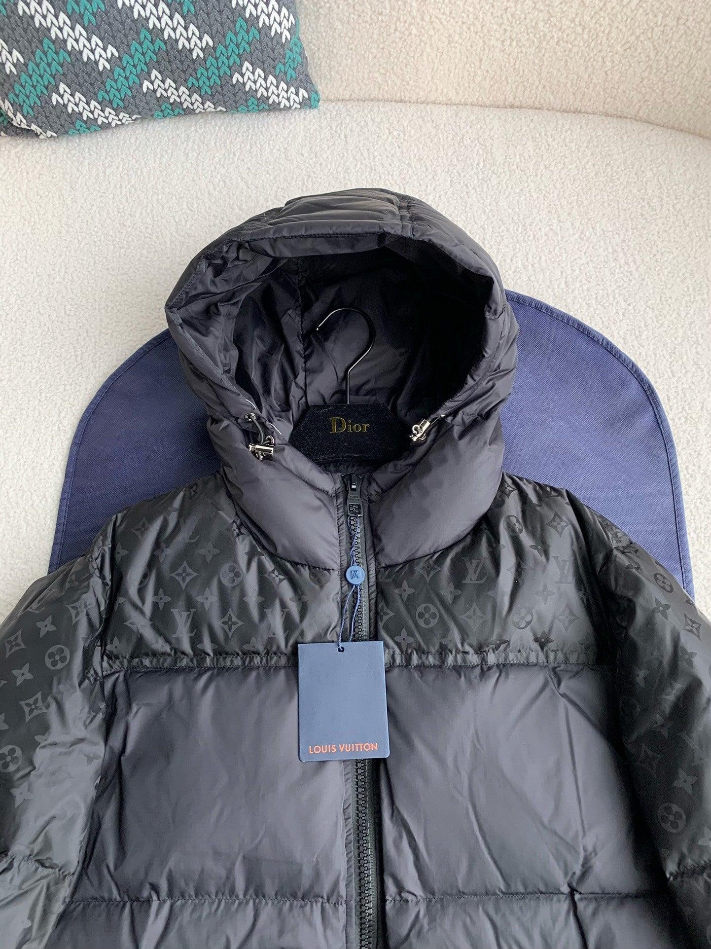 LV Monogram Black Puffer Jacket - tntwear1