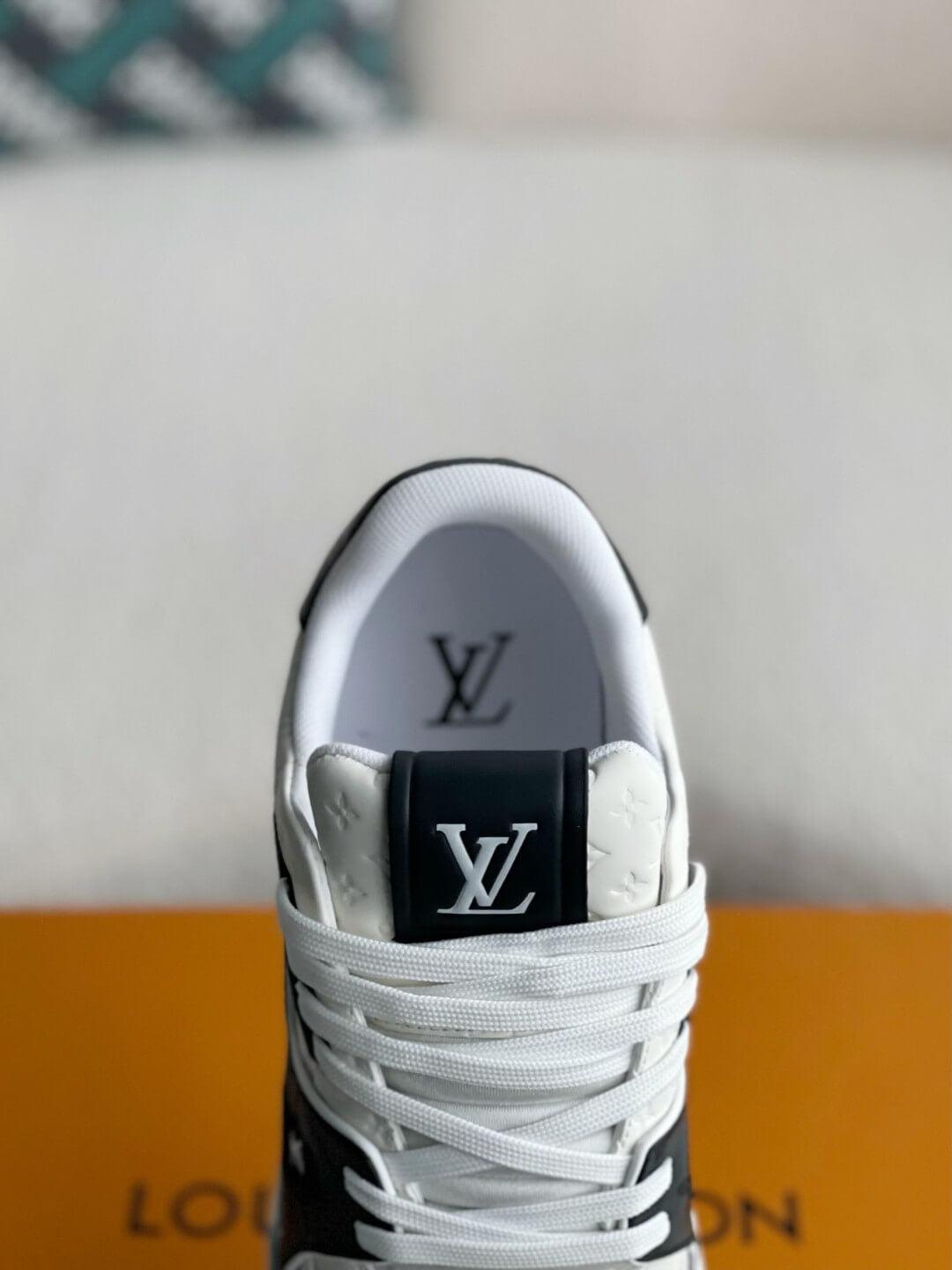 LV White Black Trainer Sneaker - tntwear1