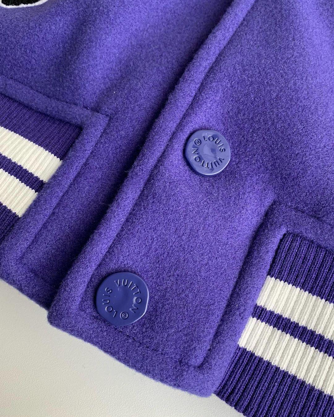 Luis Vuitton LV Varsity Jacket Purple - tntwear1