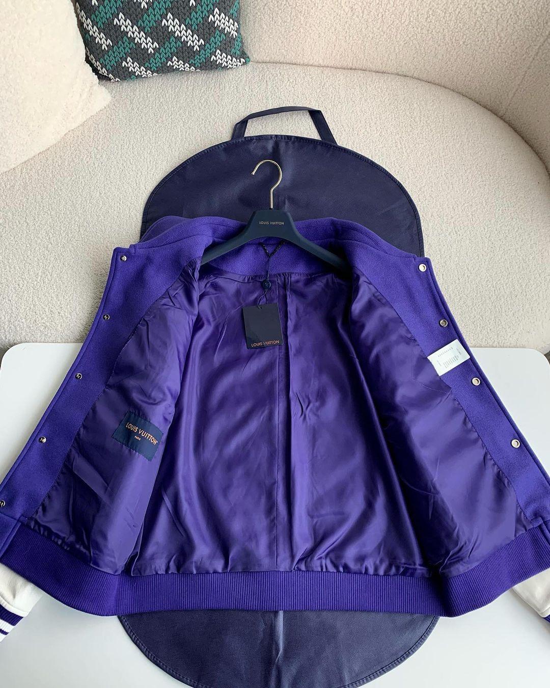 Luis Vuitton LV Varsity Jacket Purple - tntwear1