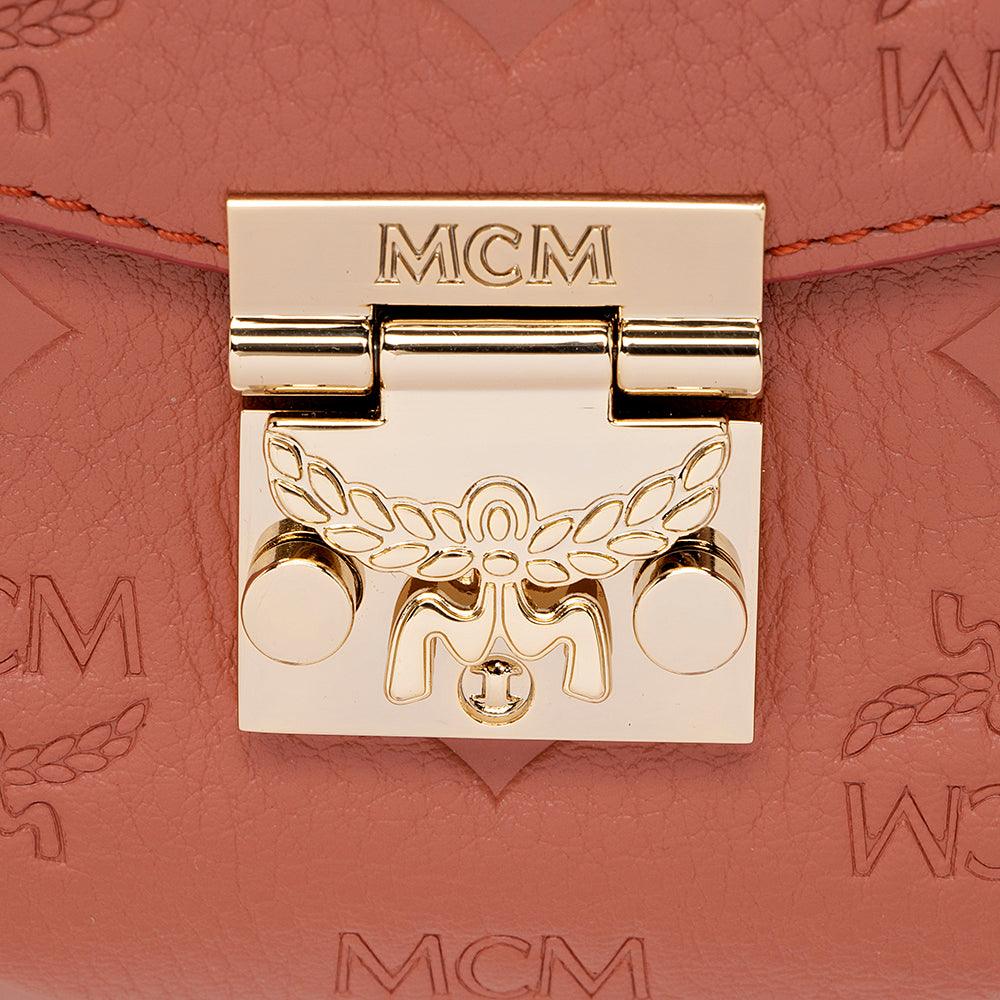 MCM Embossed Leather Millie Medium Crossbody Bag - tntwear1