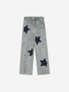 Tntwear® - Airbrushed Pentagram Applique Jeans - 1656 - tntwear1