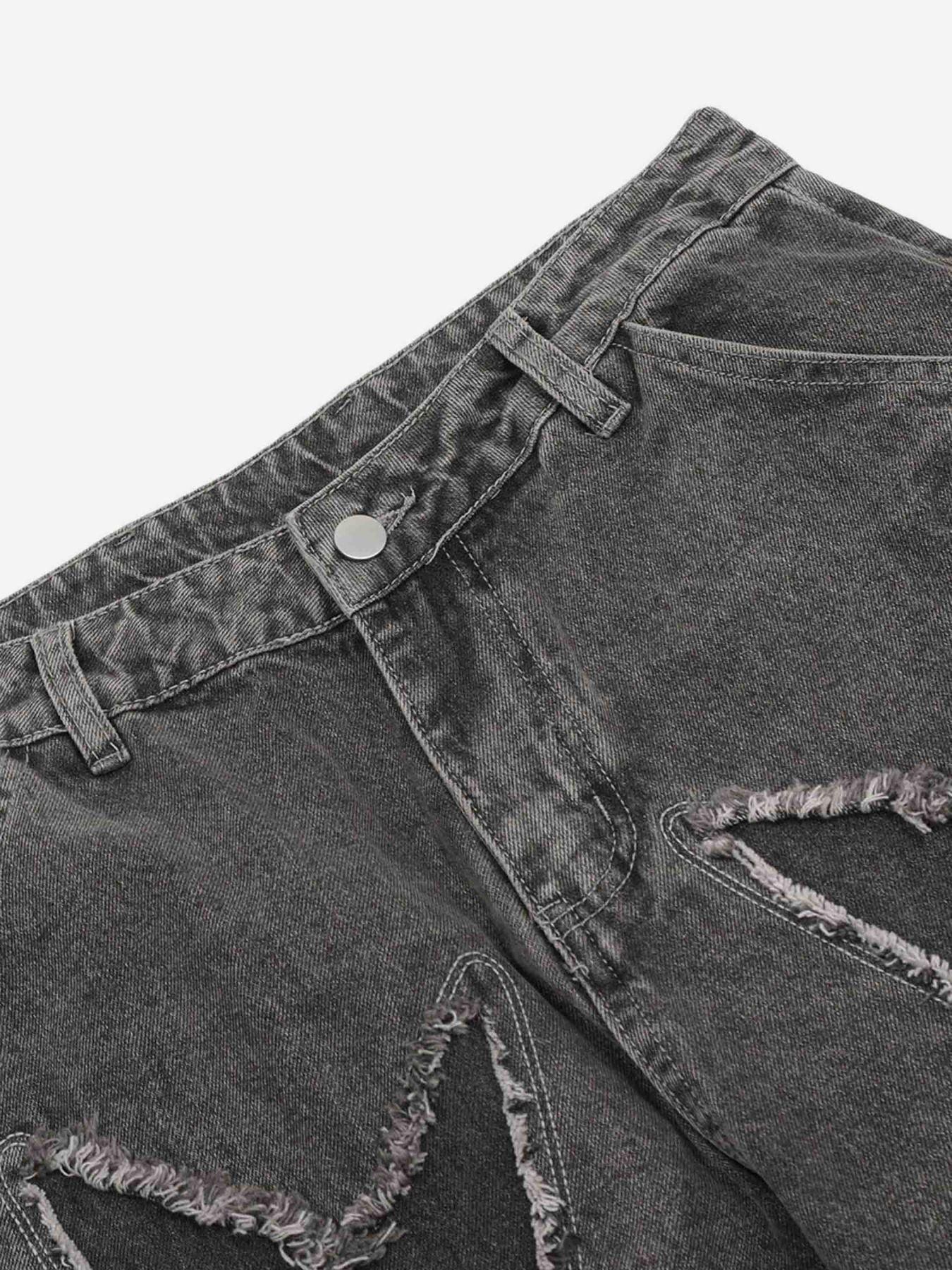 Tntwear® - American Applique Star Embroidered Jeans - tntwear1