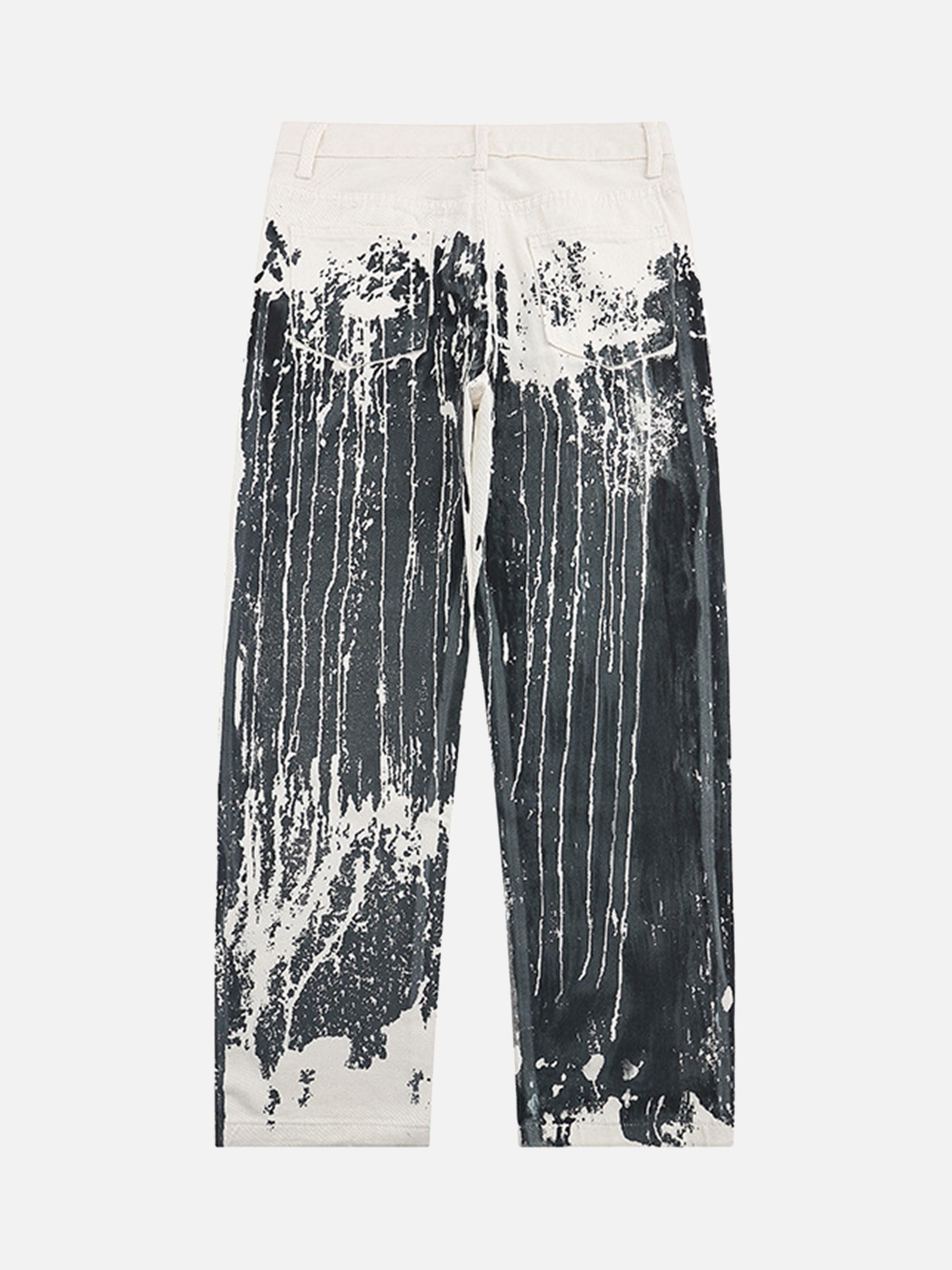 Tntwear® - American Heavy Industry Ink Splash Embroidery Jeans -1403 - tntwear1