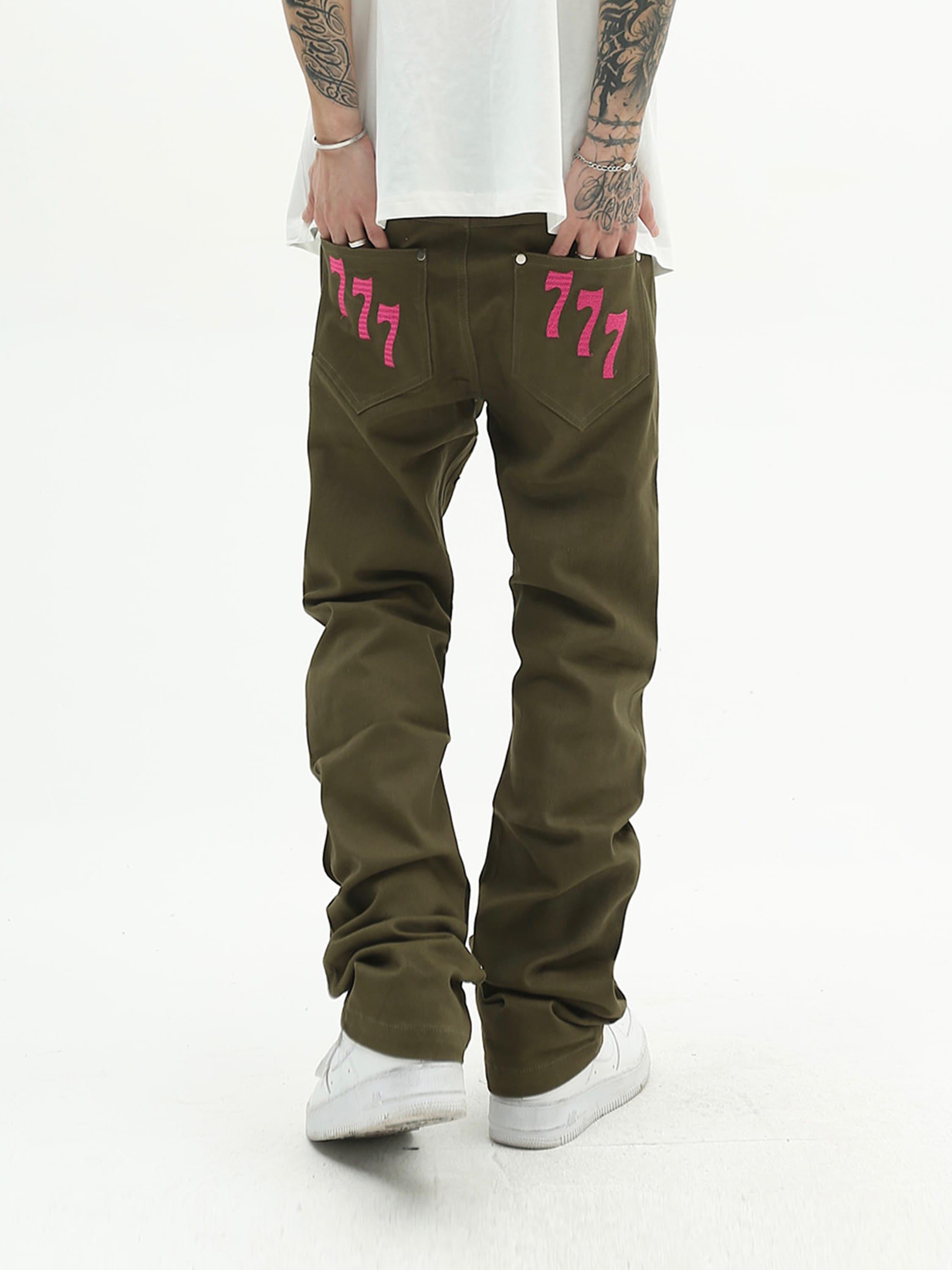 Tntwear® - American High Street Digital Embroidered Jeans - tntwear1