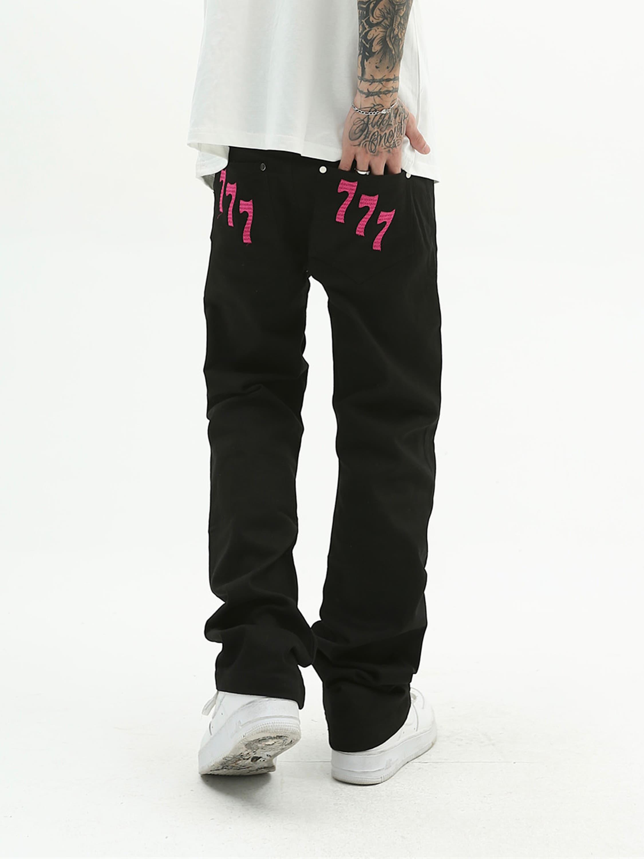 Tntwear® - American High Street Digital Embroidered Jeans - tntwear1