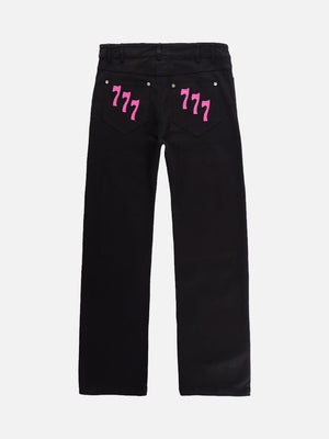 Tntwear® - American High Street Digital Embroidered Jeans - tntwear1