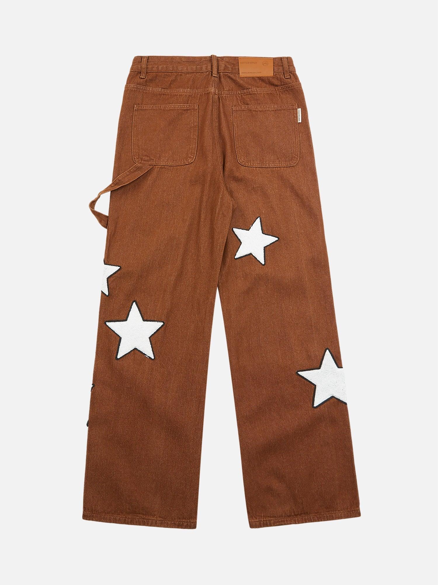 Tntwear® - American Retro Embroidered Five-pointed Star Jeans - tntwear1