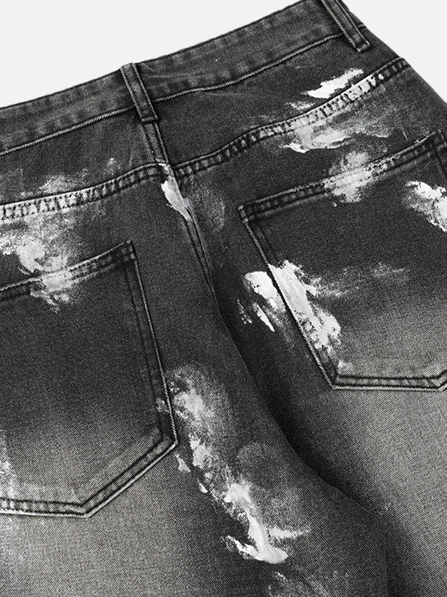 Tntwear® - American Street Fashion Heavy Industry Washed Distressed Jeans - tntwear1