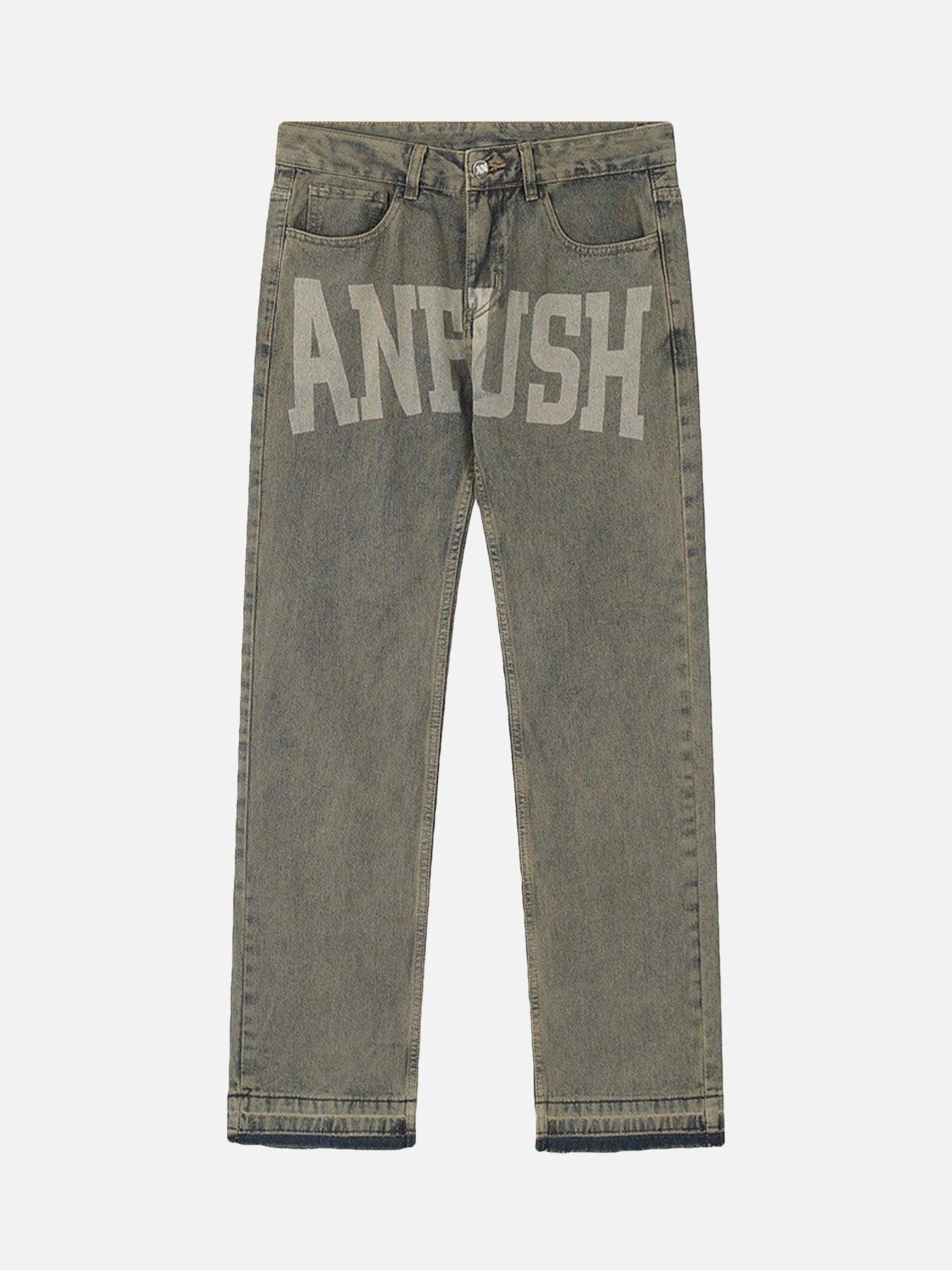 Tntwear® - American Vintage Letter Print Jeans - 1722 - tntwear1