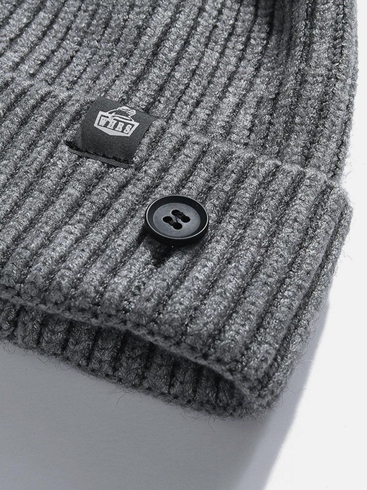 Tntwear® - Buttons Knit Dome Hat - tntwear1