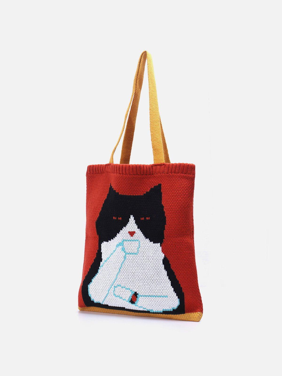 Tntwear® - Cat Graphic Knit Bag - tntwear1